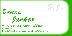 denes janker business card